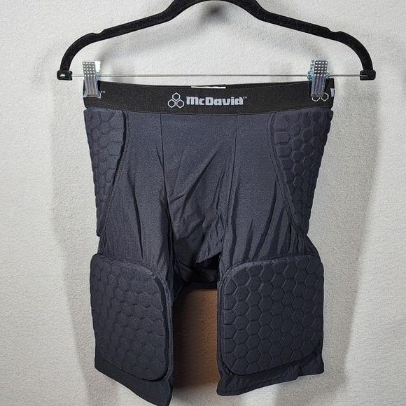 McDavid Padded Compression Shorts Mens Large Black Hex Protection Football Gear - Picture 1 of 5